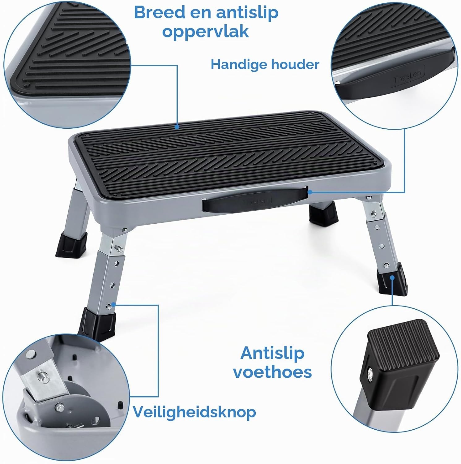 TreeLen Opstapkruk, Metaal, Zwart, 7-9 Inch - Maat 7-9 Inch