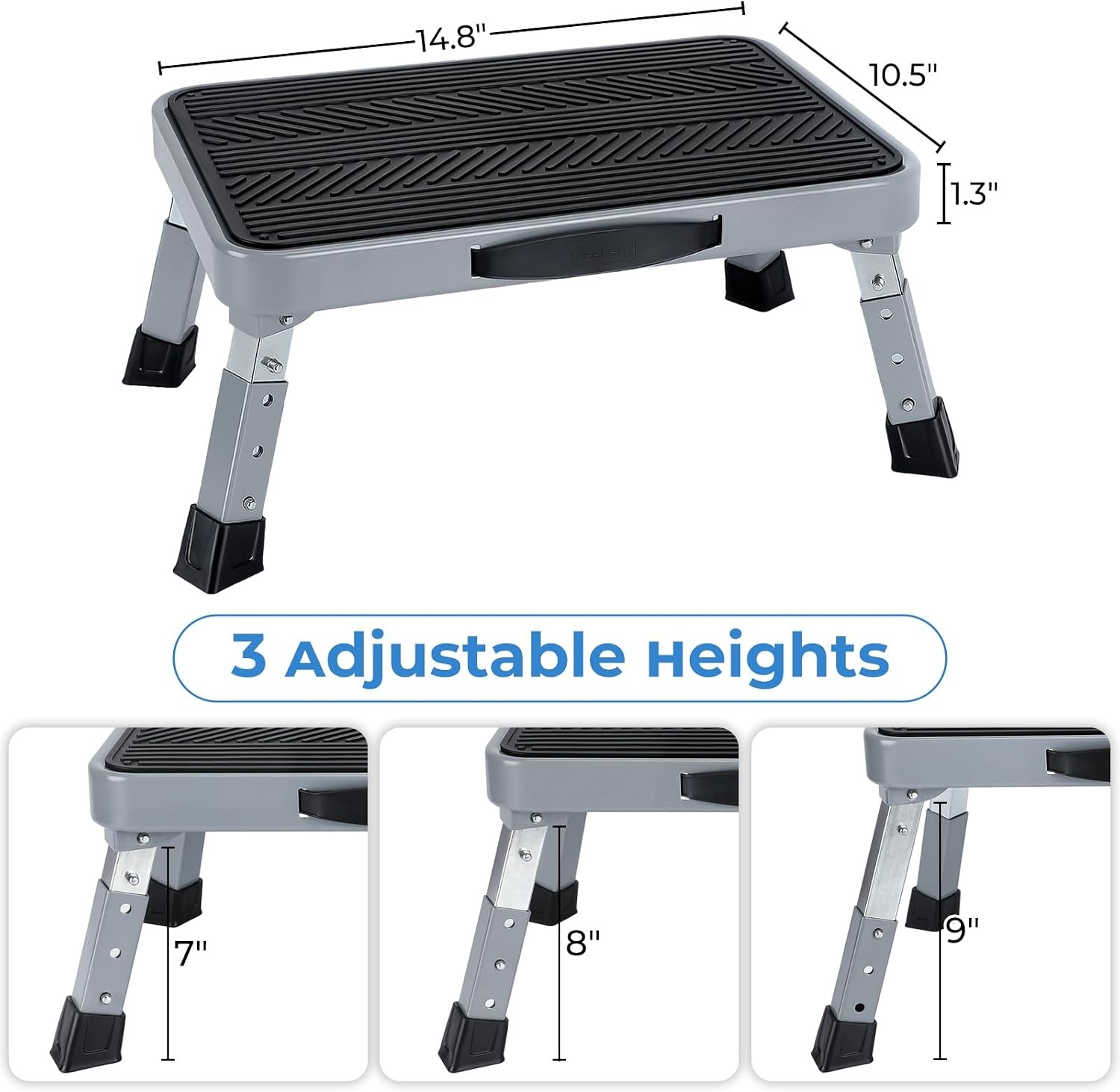 TreeLen Opstapkruk, Metaal, Zwart, 7-9 Inch - Maat 7-9 Inch
