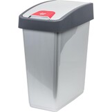 keeeper Premium afvalbak, vuilnisbak met klepdeksel, soft-touch, 45 l, Magne, zilver