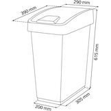 keeeper Premium afvalbak, vuilnisbak met klepdeksel, soft-touch, 45 l, Magne, zilver