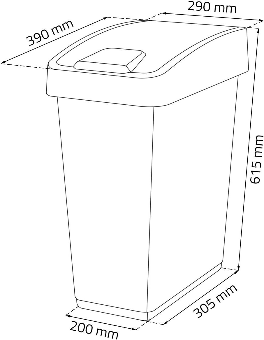 keeeper Premium afvalbak, vuilnisbak met klepdeksel, soft-touch, 45 l, Magne, zilver