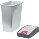 keeeper Premium afvalbak, vuilnisbak met klepdeksel, soft-touch, 45 l, Magne, zilver