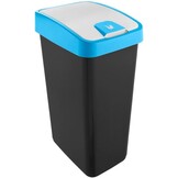 keeeper Premium afvalbak, vuilnisbak met klepdeksel, soft-touch, 45 l, Magne, zilver