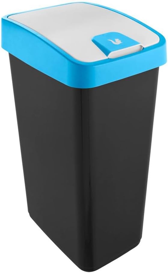 keeeper Premium afvalbak, vuilnisbak met klepdeksel, soft-touch, 45 l, Magne, zilver