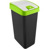keeeper Premium afvalbak, vuilnisbak met klepdeksel, soft-touch, 45 l, Magne, zilver
