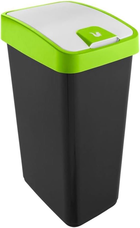 keeeper Premium afvalbak, vuilnisbak met klepdeksel, soft-touch, 45 l, Magne, zilver