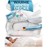 Glückstoff Winterdekbed van veren en dons, 200 x 200 cm, gecertificeerd in Duitsland, dik dekbed, winter, wasbaar, warm donsdekbed, allergie, slaapdeken, extra warm, dekbedovertrek