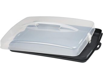 Xavax Rechthoekige Taart- en Cake Transportbox 43 x 34 cm Antraciet/Transparant