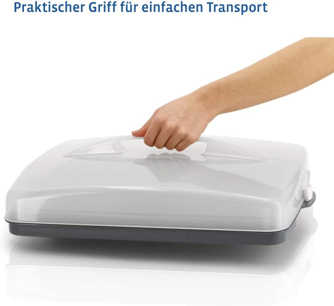 Xavax Rechthoekige Taart- en Cake Transportbox 43 x 34 cm Antraciet/Transparant