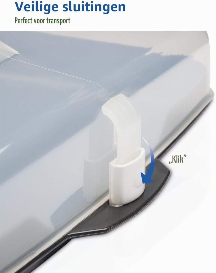 Xavax Rechthoekige Taart- en Cake Transportbox 43 x 34 cm Antraciet/Transparant