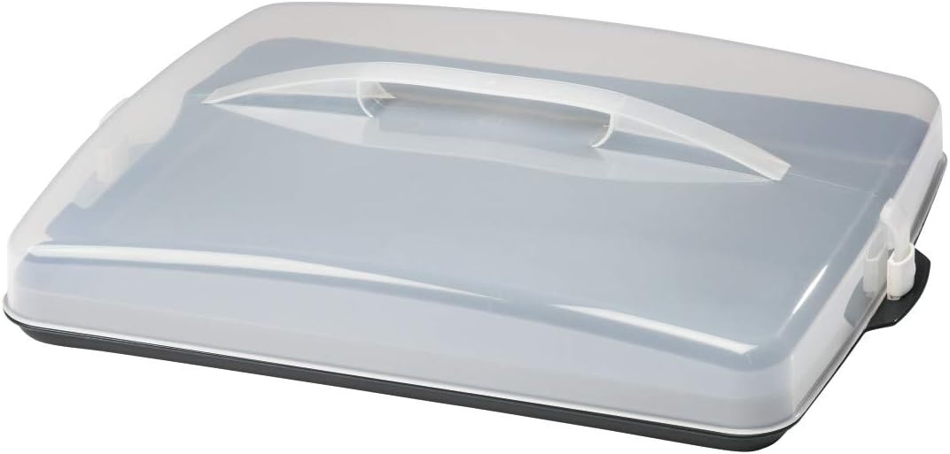 Xavax Rechthoekige Taart- en Cake Transportbox 43 x 34 cm Antraciet/Transparant