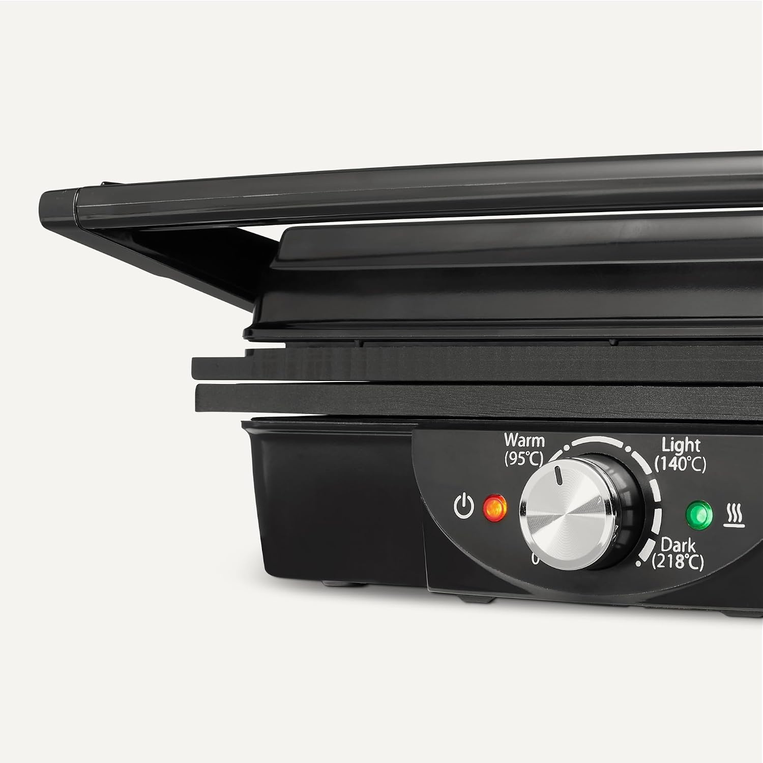 Amazon Basics Contactgrill - 2000 Watt - Met temperatuurregeling en anti-aanbaklaag - Zwart