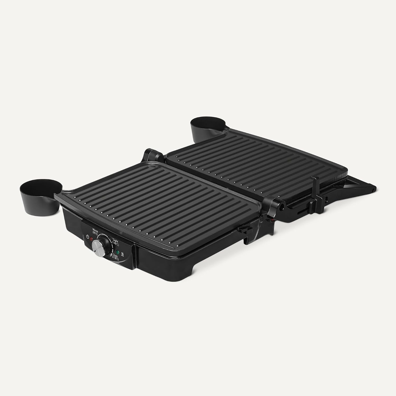 Amazon Basics Contactgrill - 2000 Watt - Met temperatuurregeling en anti-aanbaklaag - Zwart
