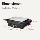Amazon Basics Contactgrill - 2000 Watt - Met temperatuurregeling en anti-aanbaklaag - Zwart