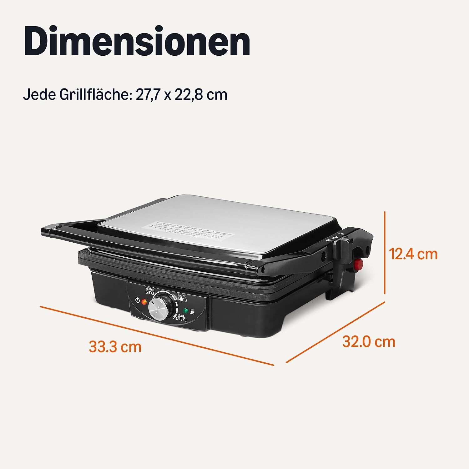 Amazon Basics Contactgrill - 2000 Watt - Met temperatuurregeling en anti-aanbaklaag - Zwart