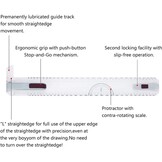 Preciva A3 tekentafel, A3 tekentafel, technische tekentafel metrisch systeem 51 x 36,5 cm, multifunctioneel tekentafelgereedschap met parallelle bewegingsaccessoires, verstelbare hoek