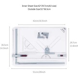 Preciva A3 tekentafel, A3 tekentafel, technische tekentafel metrisch systeem 51 x 36,5 cm, multifunctioneel tekentafelgereedschap met parallelle bewegingsaccessoires, verstelbare hoek