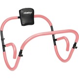 Relaxdays buikspiertrainer, AB-trainer met hoofdkussen, 2 handgrepen, HxBxD: 66 x 71 x 71 cm, voor thuis, roze/zwart