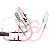 Relaxdays buikspiertrainer, AB-trainer met hoofdkussen, 2 handgrepen, HxBxD: 66 x 71 x 71 cm, voor thuis, roze/zwart