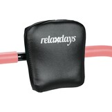 Relaxdays buikspiertrainer, AB-trainer met hoofdkussen, 2 handgrepen, HxBxD: 66 x 71 x 71 cm, voor thuis, roze/zwart