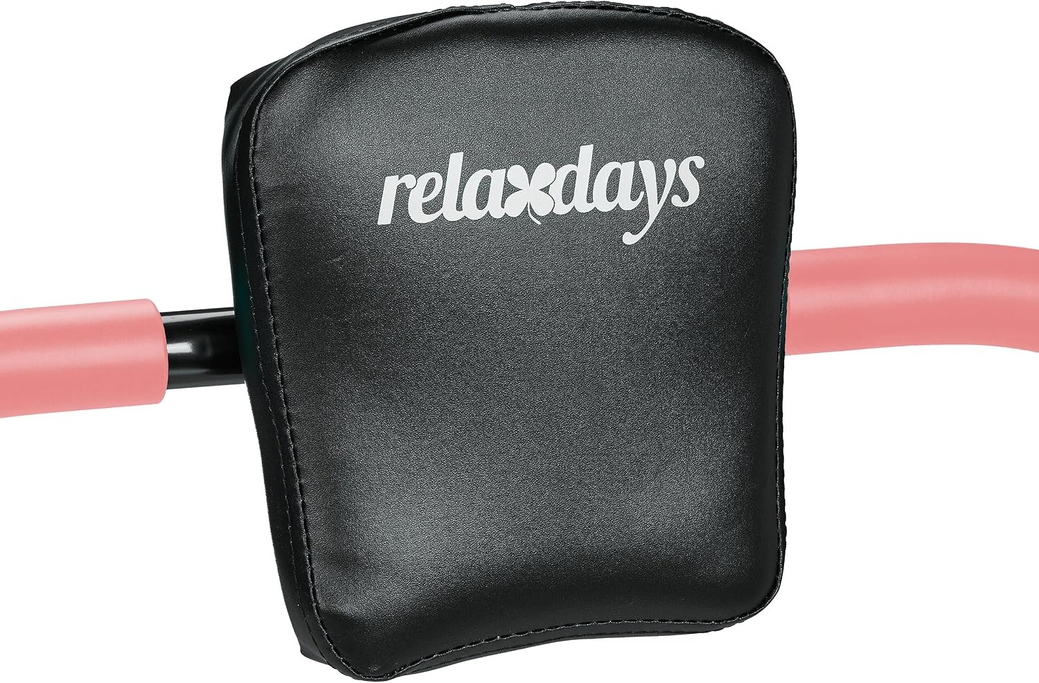 Relaxdays buikspiertrainer, AB-trainer met hoofdkussen, 2 handgrepen, HxBxD: 66 x 71 x 71 cm, voor thuis, roze/zwart
