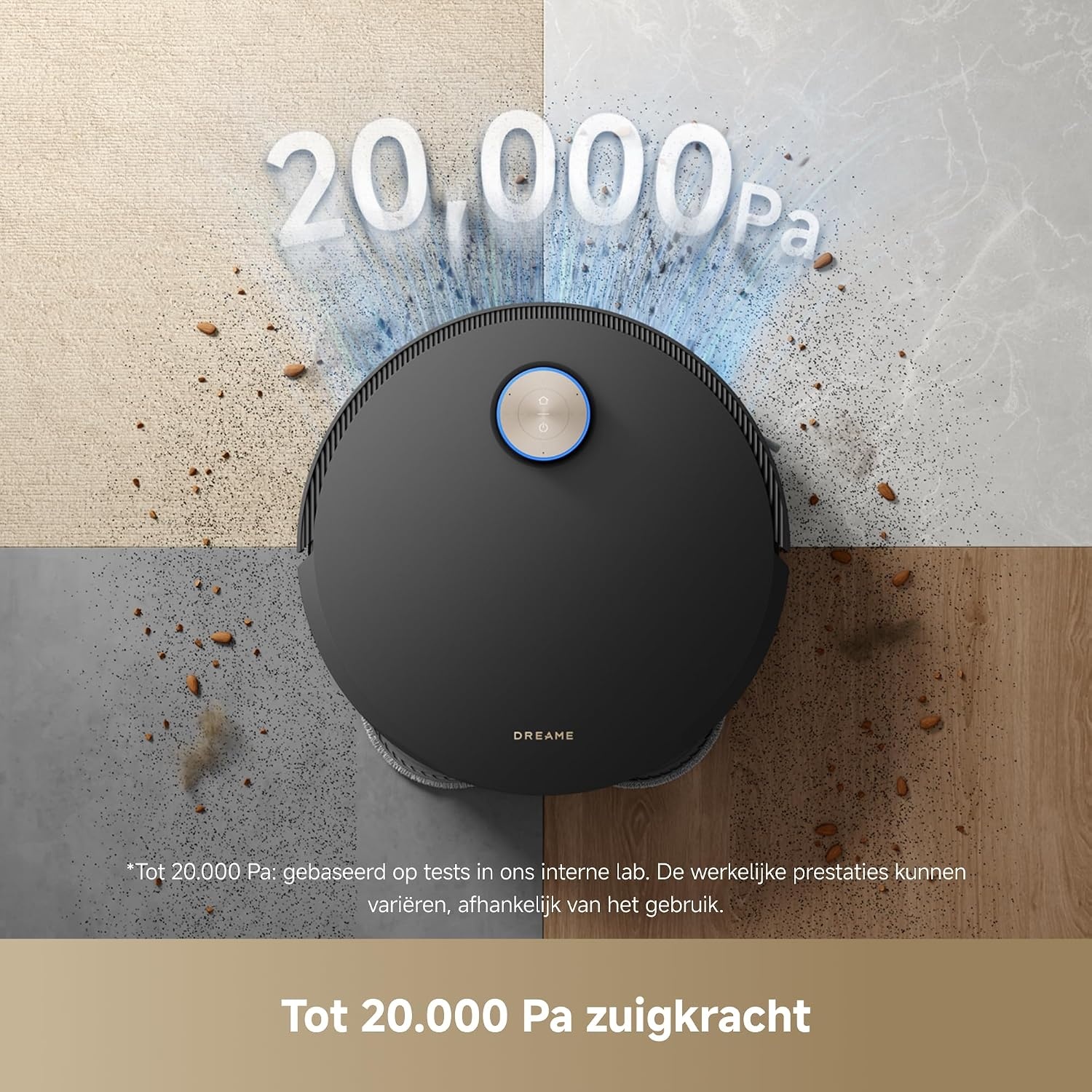 Dreame X50 Master Robotstofzuiger - Zwart - 24,9 cm basisstation