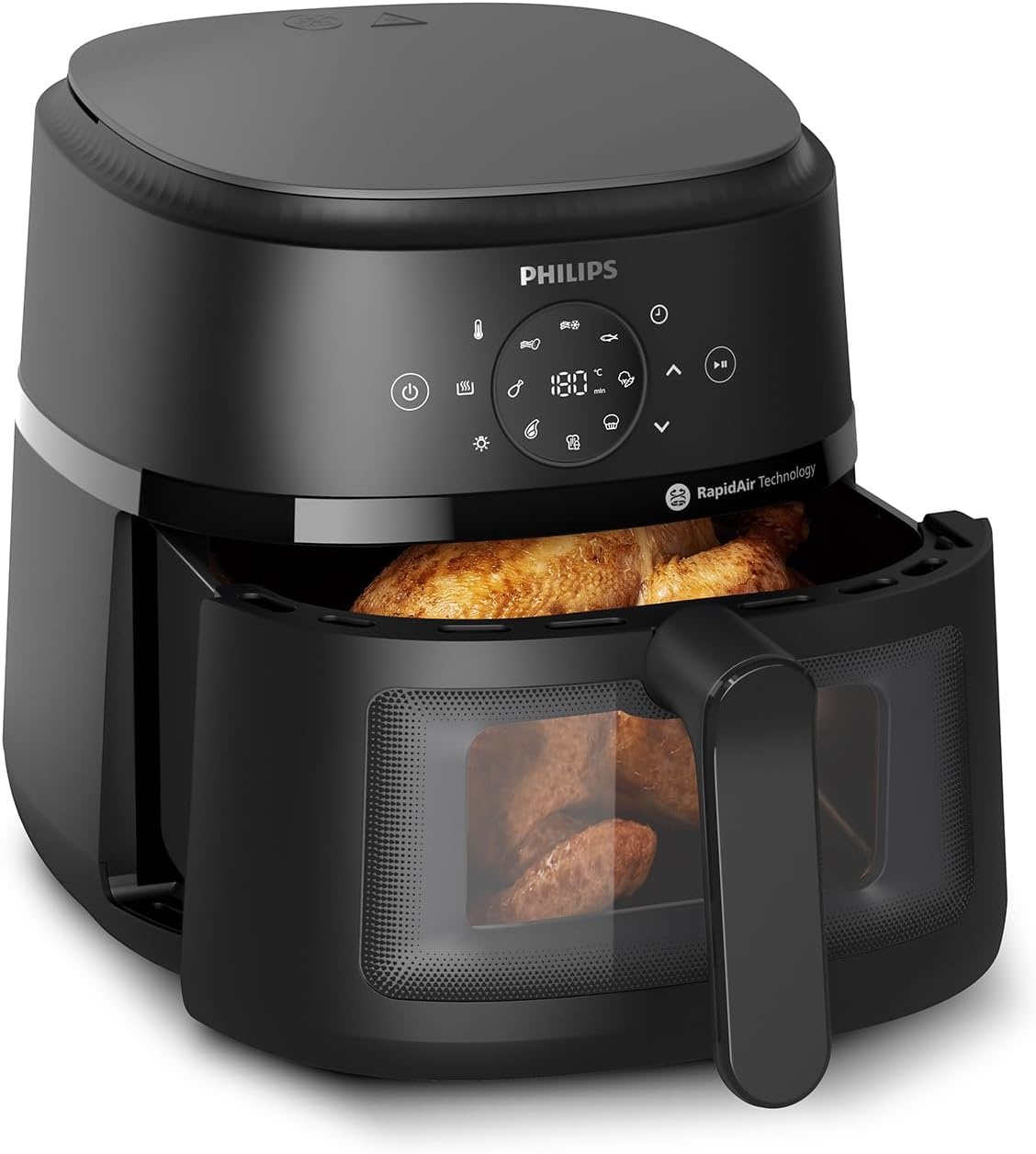 Philips Airfryer 2000 6,2L - RapidAir met kijkvenster - Maat 6.2 L (4-5 Personen)