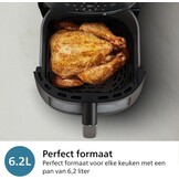 Philips Airfryer 2000 6,2L - RapidAir met kijkvenster - Maat 6.2 L (4-5 Personen)