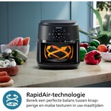 Philips Airfryer 2000 6,2L - RapidAir met kijkvenster - Maat 6.2 L (4-5 Personen)