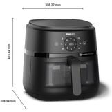Philips Airfryer 2000 6,2L - RapidAir met kijkvenster - Maat 6.2 L (4-5 Personen)