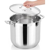NutriChef 19-Quart Roestvrijstalen Stockpot - 18/8 Voedselveilige Zware Inductie Grote Stoofpot, Simmerpot, Soeppot met Doorzichtig Deksel, Vaatwasmachinebestendig - NutriChef NCSP20 - Maat 18 L