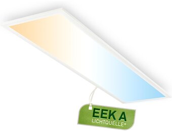 BRILONER - LED paneel, EEK A lichtbron, 12,6W bij 2860lm, afstandsbediening, dimbaar, CCT warm tot koel wit, LED lamp, woonkamerlamp, plafondlamp, ganglamp, 100x25x6 cm, wit