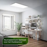 BRILONER - LED paneel, EEK A lichtbron, 12,6W bij 2860lm, afstandsbediening, dimbaar, CCT warm tot koel wit, LED lamp, woonkamerlamp, plafondlamp, ganglamp, 100x25x6 cm, wit