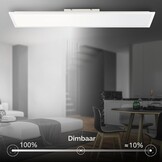 BRILONER - LED paneel, EEK A lichtbron, 12,6W bij 2860lm, afstandsbediening, dimbaar, CCT warm tot koel wit, LED lamp, woonkamerlamp, plafondlamp, ganglamp, 100x25x6 cm, wit