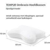 TEMPUR Ombracio Ergonomisch Hoofdkussen - 60 x 50 x 10 cm - Wit