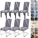 Alishomtll Set van 4/6 rekbare stoelhoezen voor schommelstoelen, afneembaar en wasbaar, bescherming voor eetkamerstoelen, keuken, restaurant, hotel, banket (grijs)