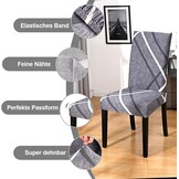 Alishomtll Set van 4/6 rekbare stoelhoezen voor schommelstoelen, afneembaar en wasbaar, bescherming voor eetkamerstoelen, keuken, restaurant, hotel, banket (grijs)