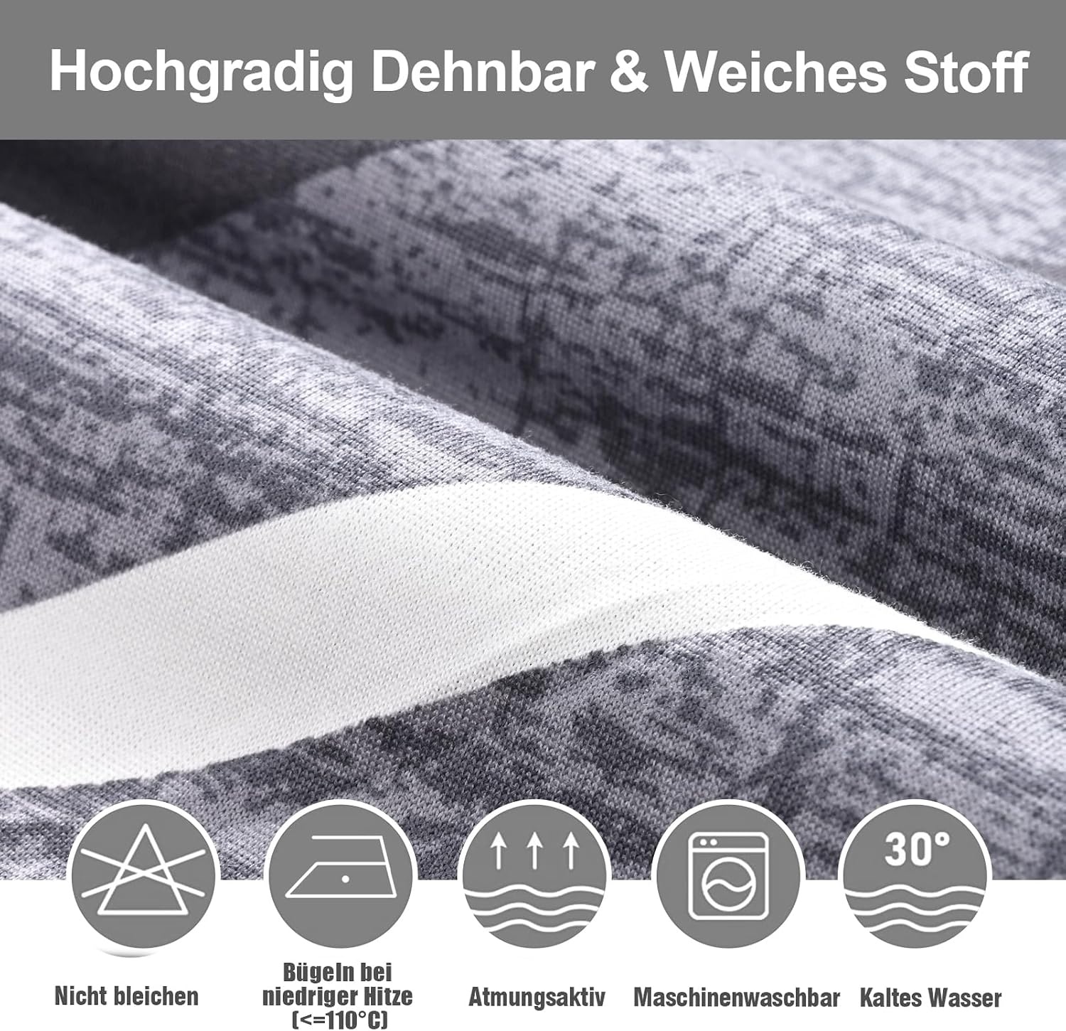 Alishomtll Set van 4/6 rekbare stoelhoezen voor schommelstoelen, afneembaar en wasbaar, bescherming voor eetkamerstoelen, keuken, restaurant, hotel, banket (grijs)
