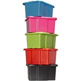 SUNDIS, opbergbox 30L, L46,5xB.36,5xH23cm, stapelbaar, rood, set van 10