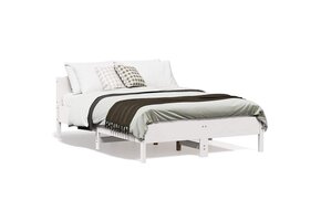 Wit Grenenhouten Bedframe 140x190 cm - 54% Korting!