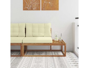 vidaXL Buiten Eindbank met kussen Naturel 115 x 83 x 73 cm