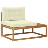 vidaXL Buiten Eindbank met kussen Naturel 115 x 83 x 73 cm