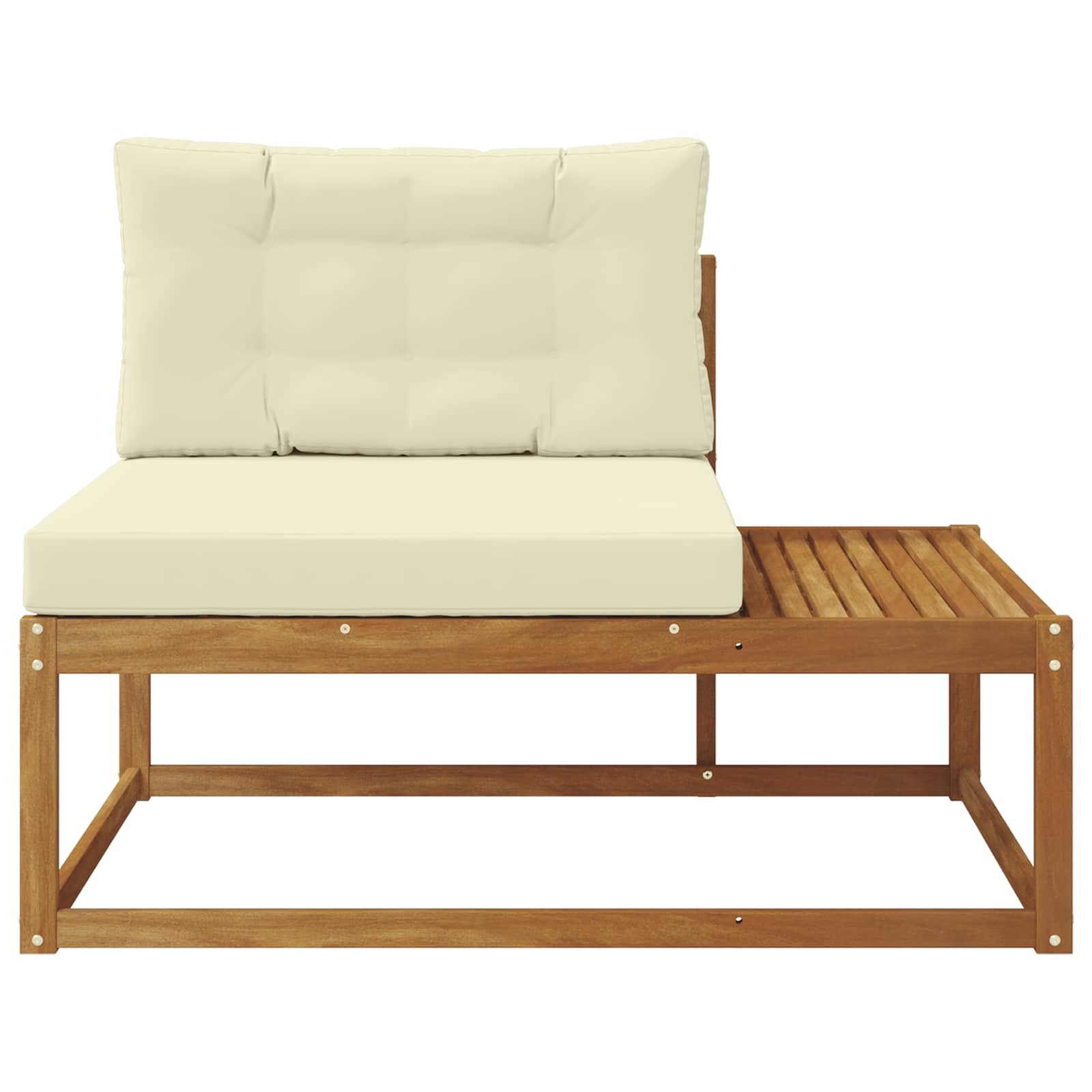 vidaXL Buiten Eindbank met kussen Naturel 115 x 83 x 73 cm