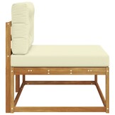 vidaXL Buiten Eindbank met kussen Naturel 115 x 83 x 73 cm