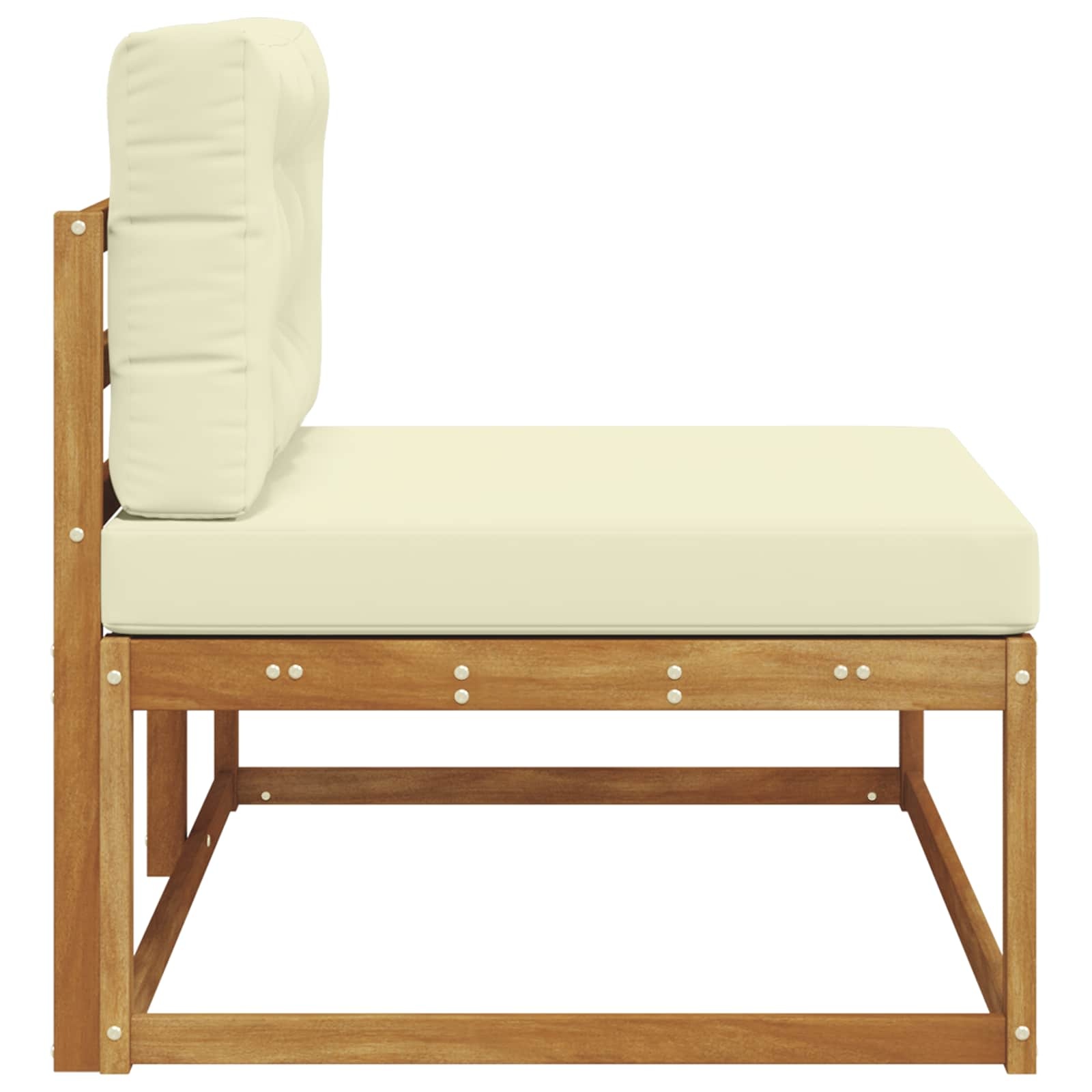 vidaXL Buiten Eindbank met kussen Naturel 115 x 83 x 73 cm
