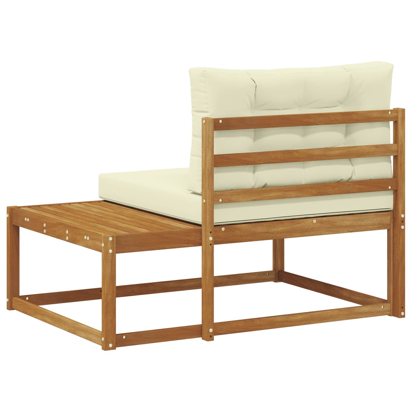 vidaXL Buiten Eindbank met kussen Naturel 115 x 83 x 73 cm