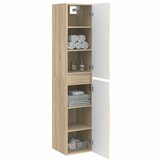 vidaXL Wand Gemonteerde Badkamerkast Sonoma Eiken 33 x 34,5 x 160 cm