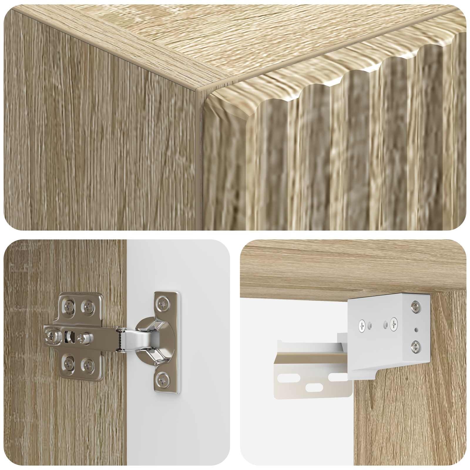 vidaXL Wand Gemonteerde Badkamerkast Sonoma Eiken 33 x 34,5 x 160 cm