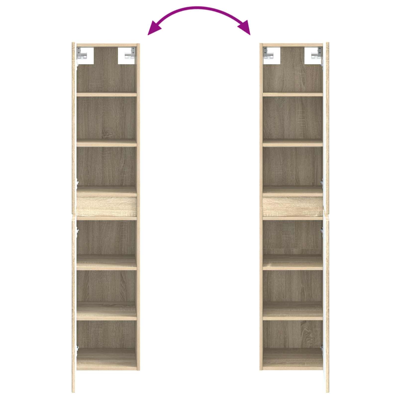 vidaXL Wand Gemonteerde Badkamerkast Sonoma Eiken 33 x 34,5 x 160 cm