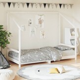 vidaXL Kinderbedframe 90x200 cm massief grenenhout wit